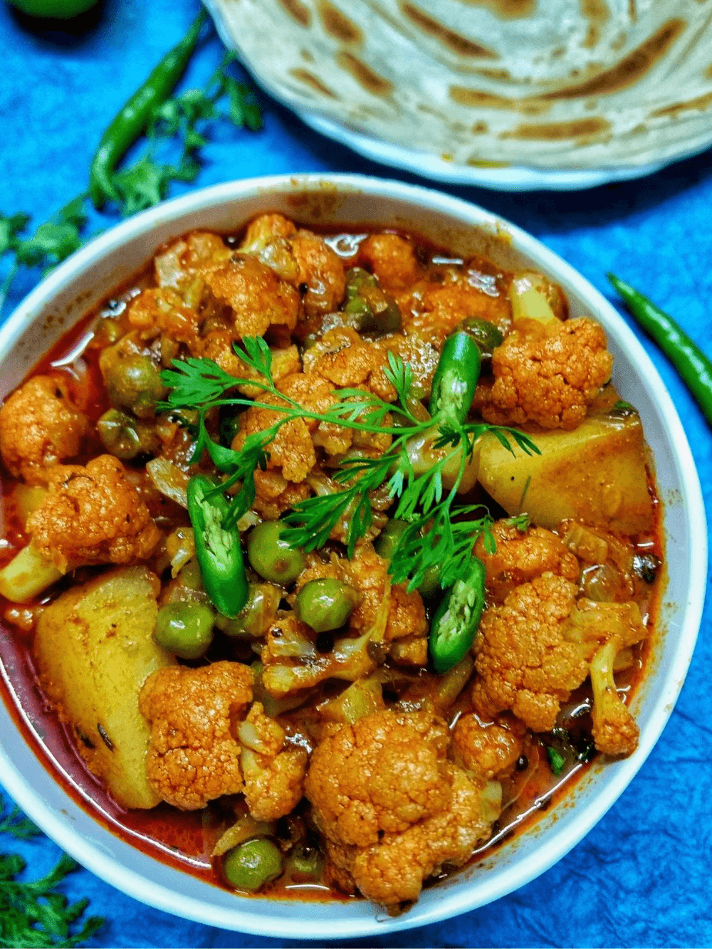 Alu gobi matar (Cauliflower Peas Potato)